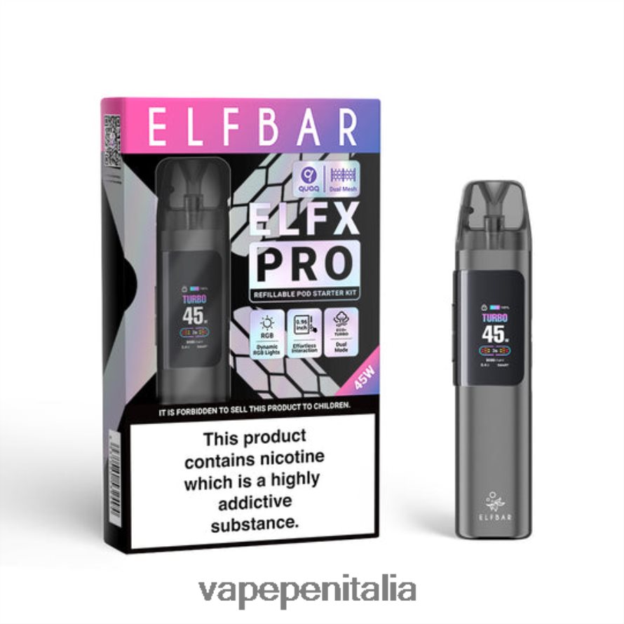 ELFBAR ELFX Pro Apri dispositivo pod grigio 8F6PT43