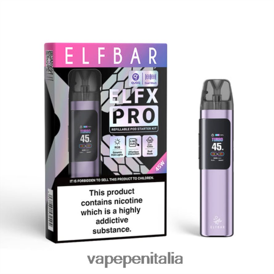ELFBAR ELFX Pro Apri dispositivo pod viola 8F6PT42