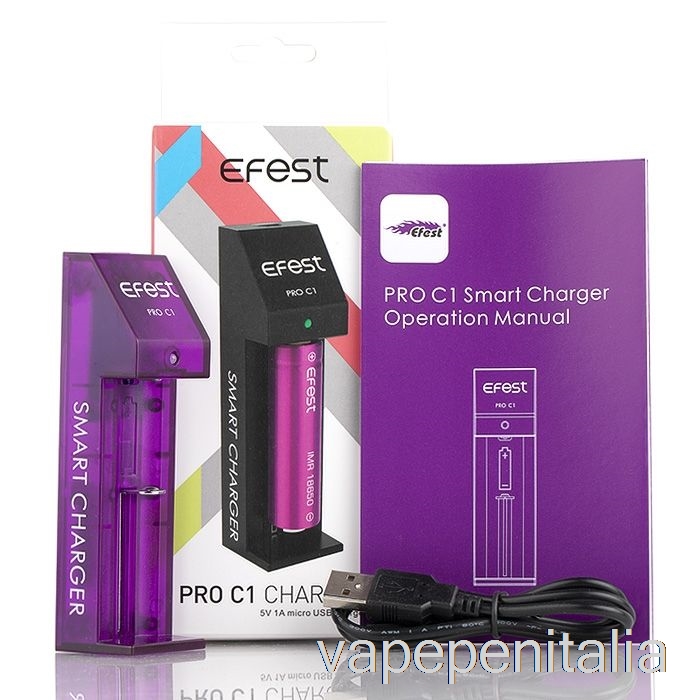 Vape Italia Efest Pro C1 Caricabatterie Intelligente A 1 Vano
