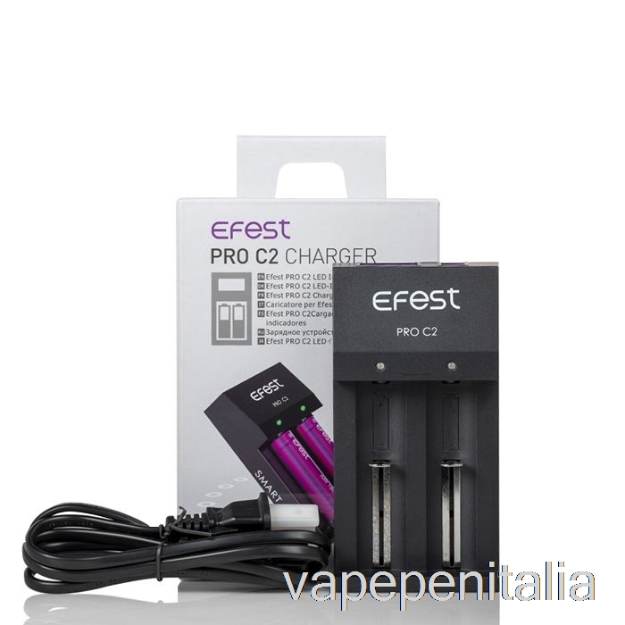 Caricabatterie Intelligente A 2 Alloggiamenti Vape Italia Efest Pro C2