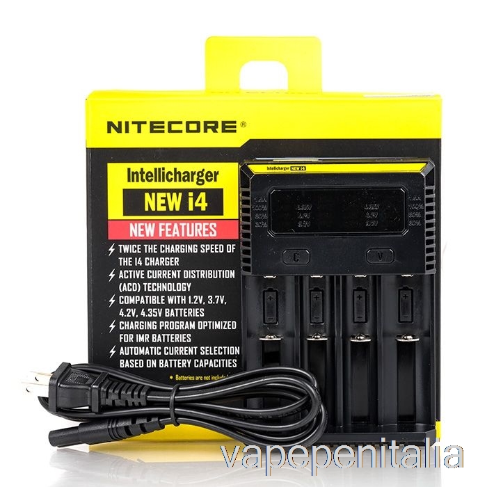 Penna Vape Nitecore I4 Caricabatteria V2 (4 Alloggiamenti)