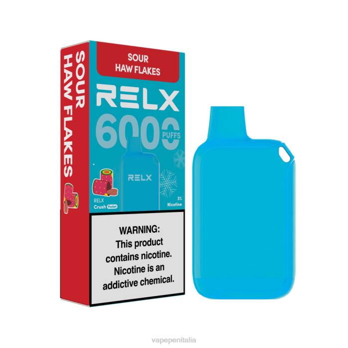 Vape In Italy fiocchi di biancospino acido - RELX Crush Pocket 6000 ghiacciato V08P16
