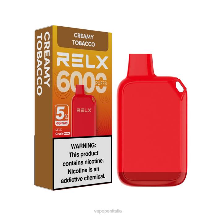 Vape In Italy tabacco cremoso - RELX Crush Pocket 6000 5% alto nic V08P28