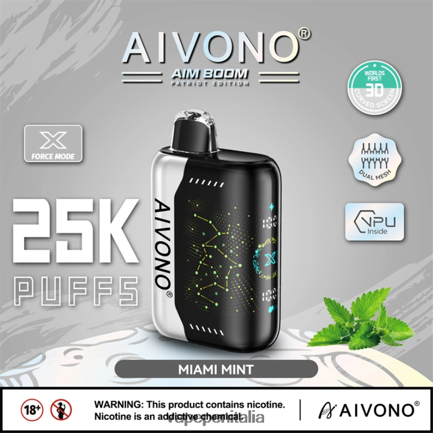 Aivono AIM BOOM 25000 menta di miami - 486ZBB349 Vape Italia