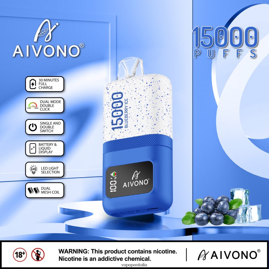 Aivono AIM magic 15000 ghiaccio al mirtillo - 486ZBB68 Vape In Italy