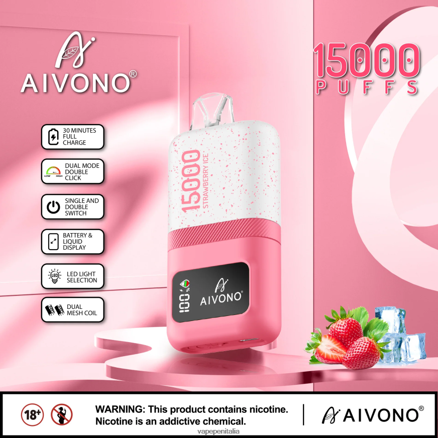 Aivono AIM magic 15000 ghiaccio alla fragola - 486ZBB71 Vape Italia