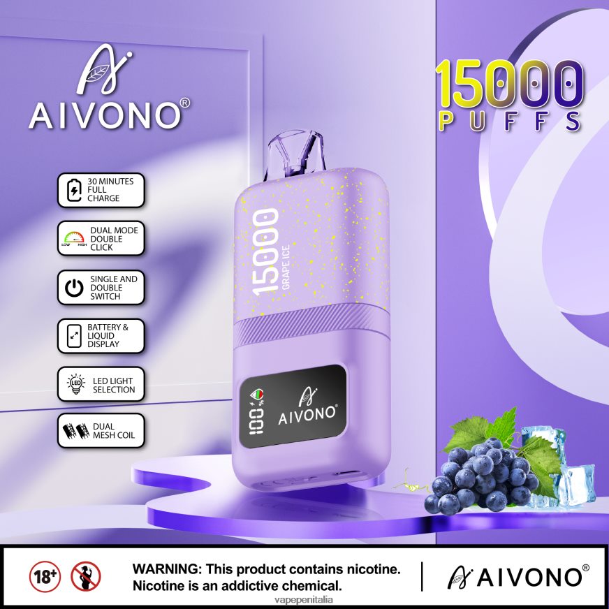 Aivono AIM magic 15000 ghiaccio d'uva - 486ZBB60 Vape In Italy