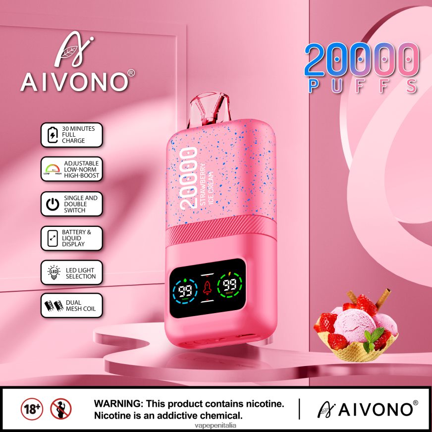 Aivono AIM magic 20000 gelato alla fragola - 486ZBB80 Vape In Italy