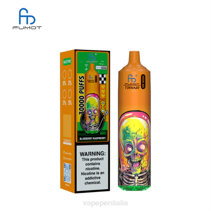 E Cig Senza Nicotina 0JJJ5 lampone mirtillo Fumot Tornado Musica da 30k