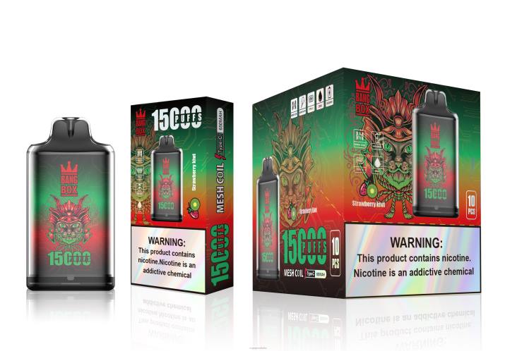E Cig Senza Nicotina 8RFR100 kiwi fragola - Bang Box s1-15000 sbuffi