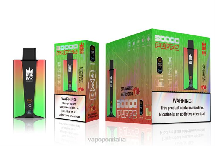 E Cig Senza Nicotina 8RFR75 anguria alla fragola - Bang Box Schermo intelligente da 30000 sbuffi