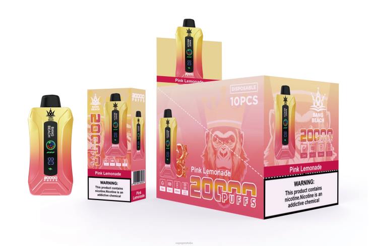 Vape Box Mod 8RFR4 limonata rosa - Bang Beach Svapo a schermo intelligente da 20000 sbuffi