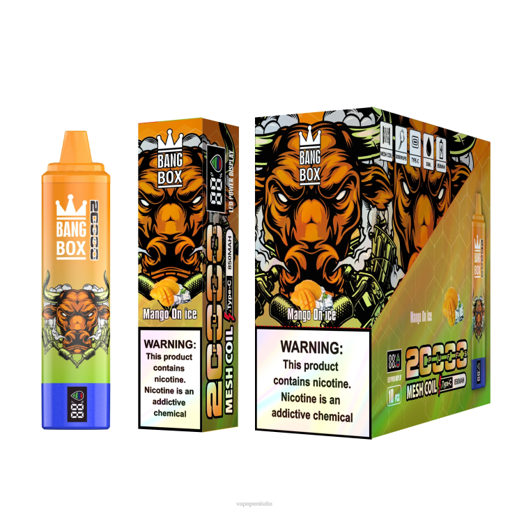 Vape Box Mod 8RFR54 mango su ghiaccio - Bang Box Schermo intelligente da 20.000 sbuffi