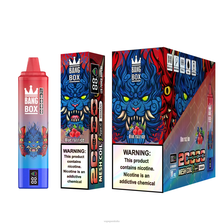 Vape Box Mod 8RFR59 ghiaccio blu - Bang Box Schermo intelligente da 20.000 sbuffi