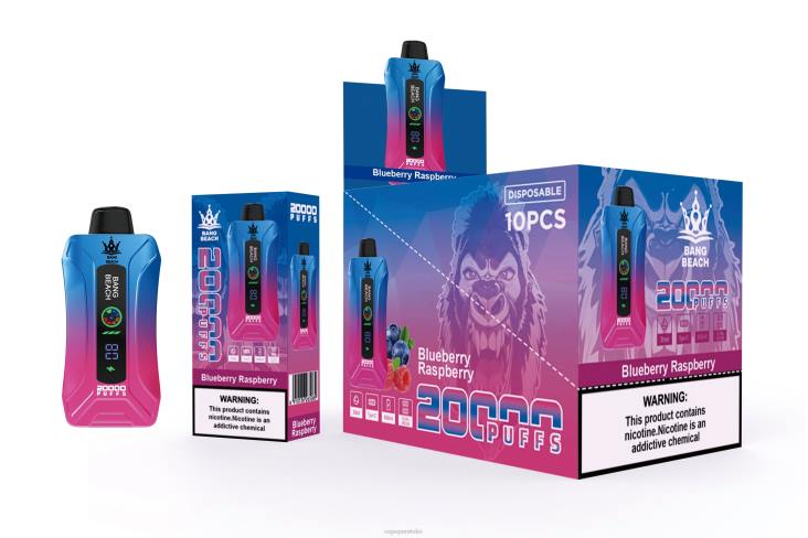 Vape In Italy 8RFR12 lampone mirtillo - Bang Beach Svapo a schermo intelligente da 20000 sbuffi
