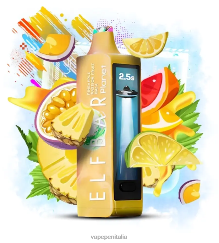 Vape Italia 0BD8P27 - baja del frutto della passione dell'ananas Elf Bar Planet 25000