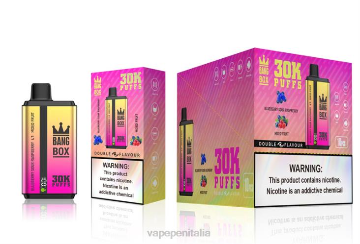 Vape Italia 8RFR66 mirtillo, lampone acido e frutta mista - Bang Box 30000 bignè bigusto