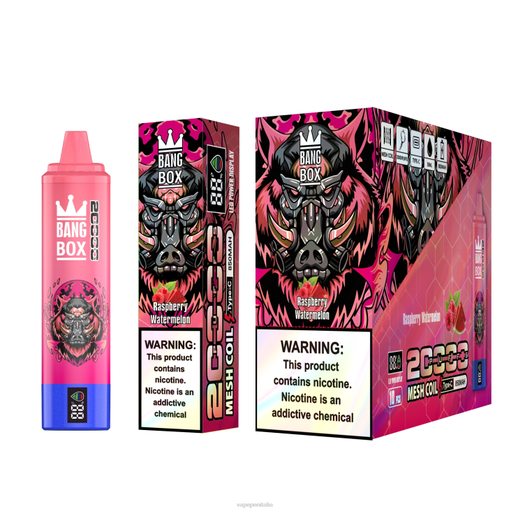 Vape Pen 8RFR53 anguria al lampone - Bang Box Schermo intelligente da 20.000 sbuffi