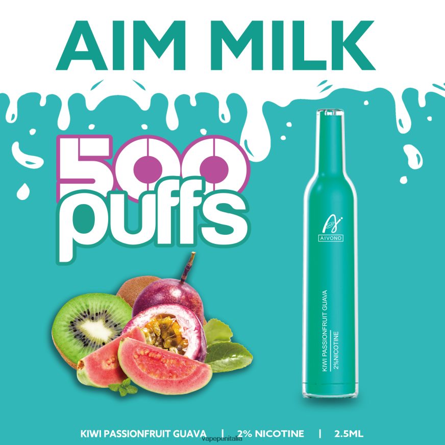 Aivono AIM MILK 500 kiwi frutto della passione guava - 486ZBB272 Vape In Italy