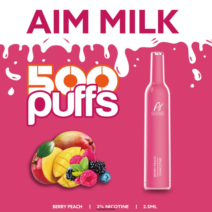 Aivono AIM MILK 500 pesca a bacca - 486ZBB273 Vape Italia
