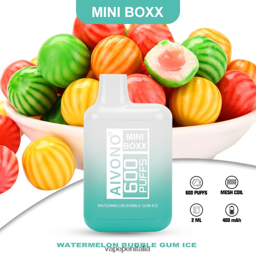 Aivono AIM MINI BOXX 600 Ghiaccio di gomma da masticare all'anguria - 486ZBB235 Vape Italia