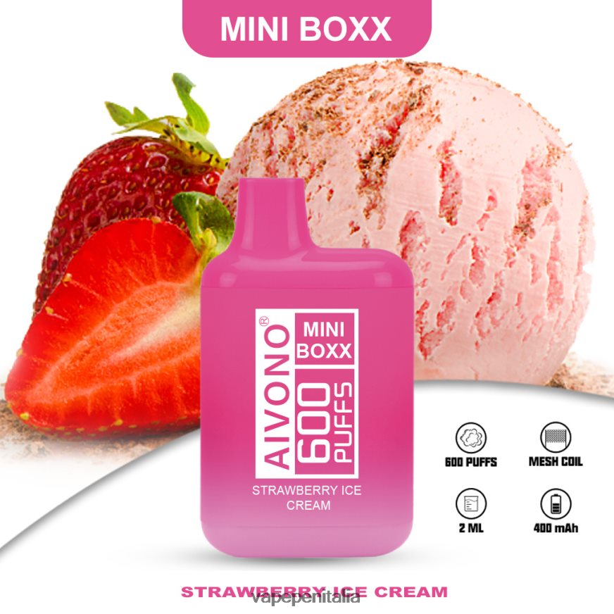 Aivono AIM MINI BOXX 600 gelato alla fragola - 486ZBB232 Vape In Italy