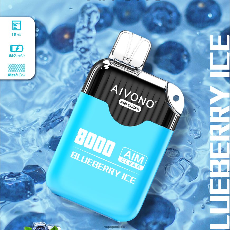 Aivono AIM CLEAR 8000 ghiaccio al mirtillo - 486ZBB206 Vape In Italy