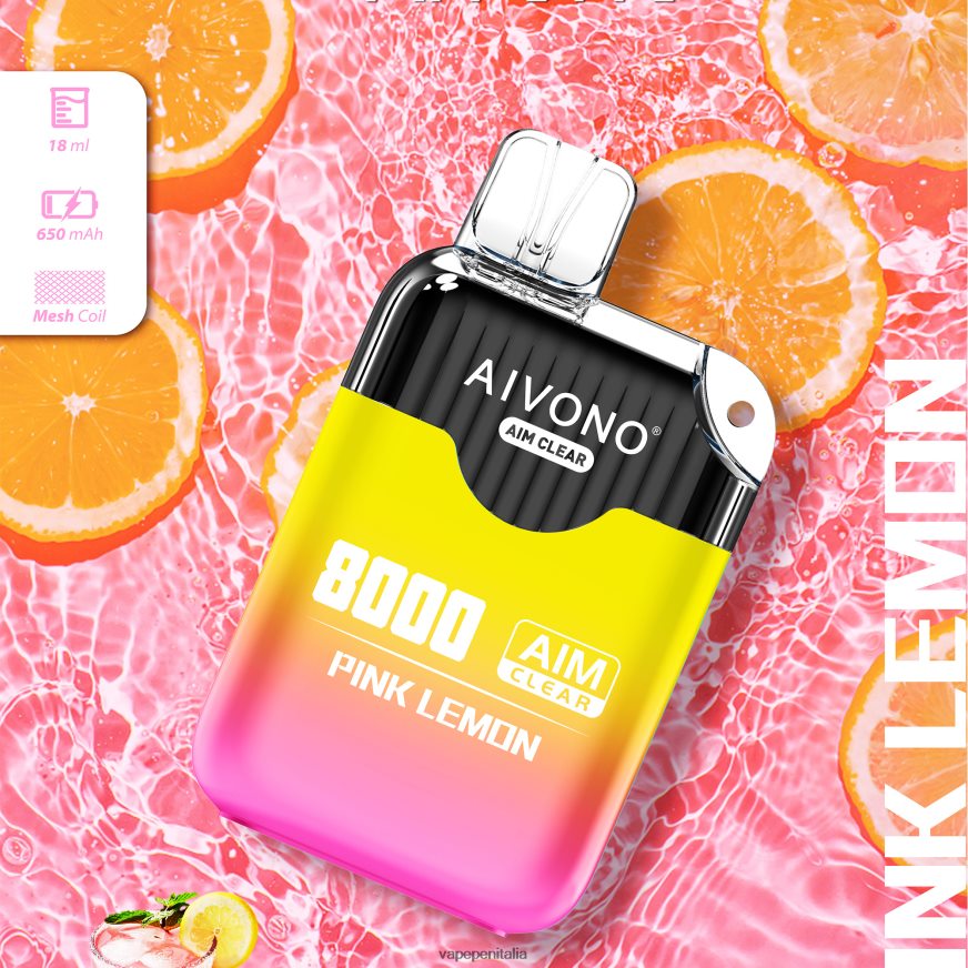 Aivono AIM CLEAR 8000 limone rosa - 486ZBB211 Vape Italia
