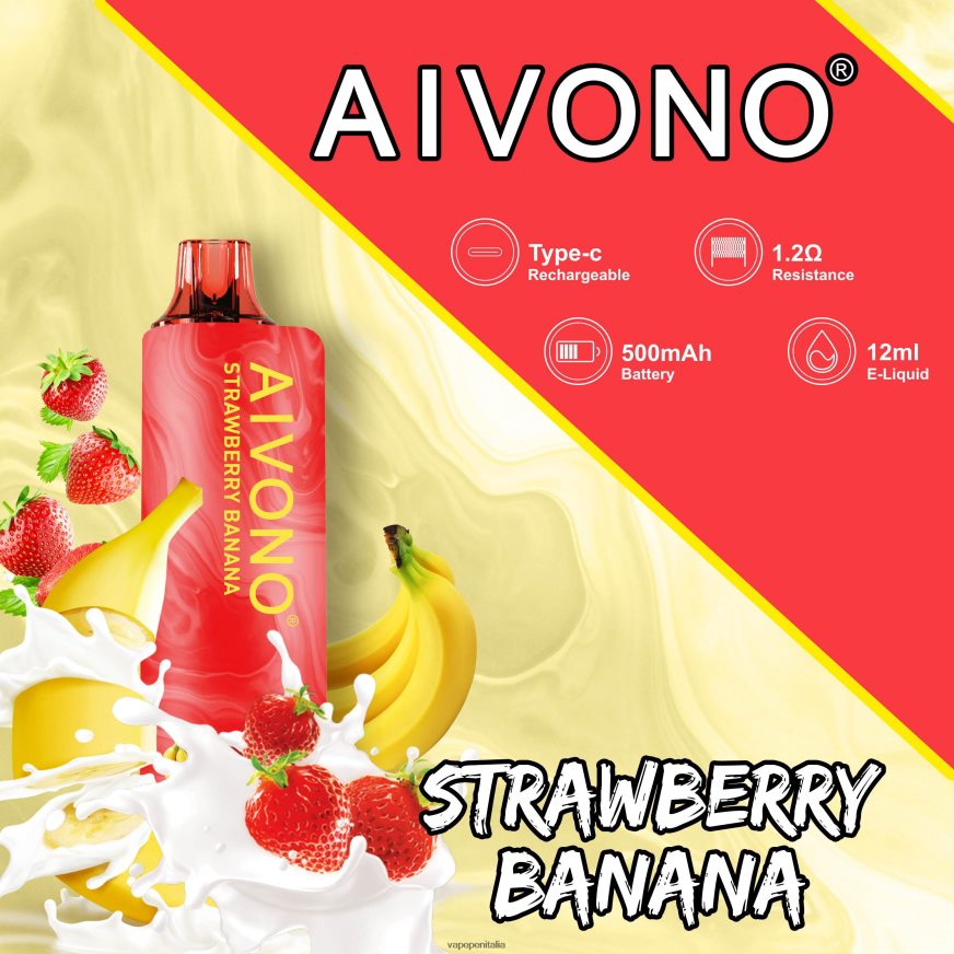 Aivono AIM GUN 7000 banane alla fragola - 486ZBB107 Vape Italia