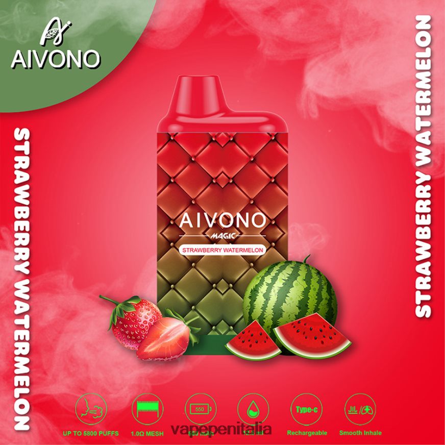 Aivono AIM MAGIC Sigaretta a scatola da 5800 bocche anguria alla fragola - 486ZBB99 Vape Italia
