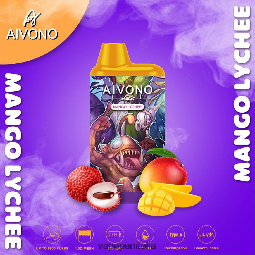 Aivono AIM MAGIC Sigaretta a scatola da 5800 bocche litchi di mango - 486ZBB98 Vape In Italy