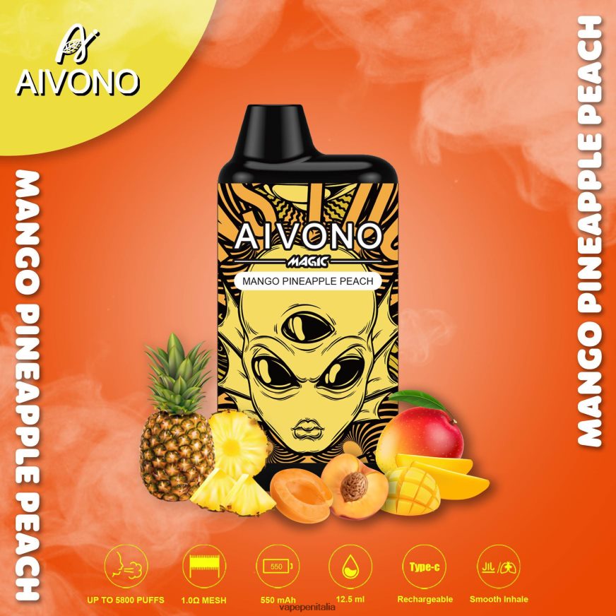 Aivono AIM MAGIC Sigaretta a scatola da 5800 bocche mango ananas pesca - 486ZBB88 Vape In Italy