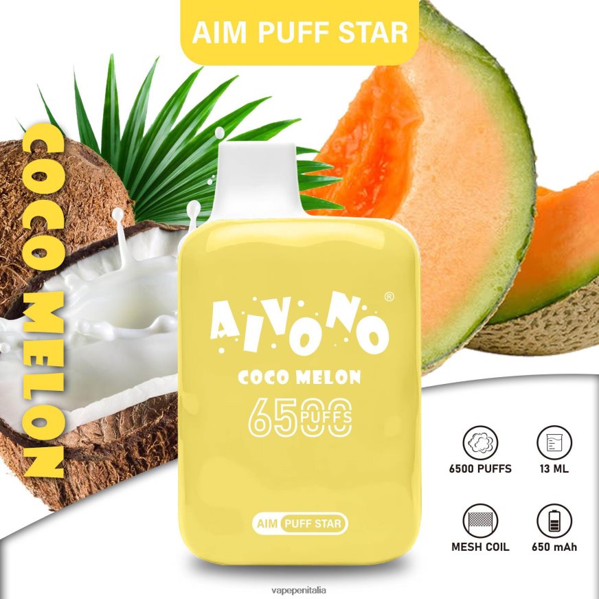 Aivono AIM PUFF STAR 6500 cocomelon - 486ZBB297 Vape Italia
