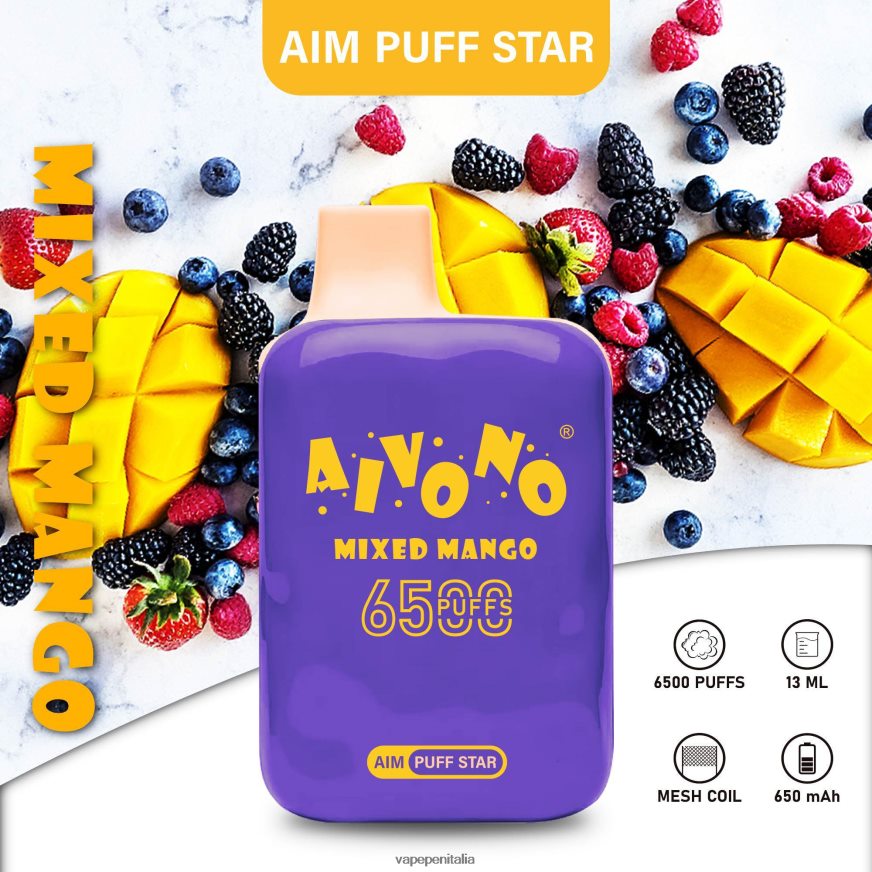 Aivono AIM PUFF STAR 6500 mango misto - 486ZBB296 Vape In Italy