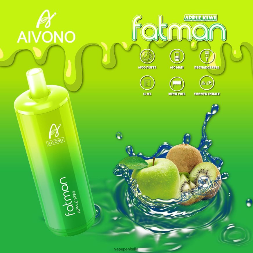 Aivono FATMAN 6800 kiwi mela - 486ZBB31 Vape Italia