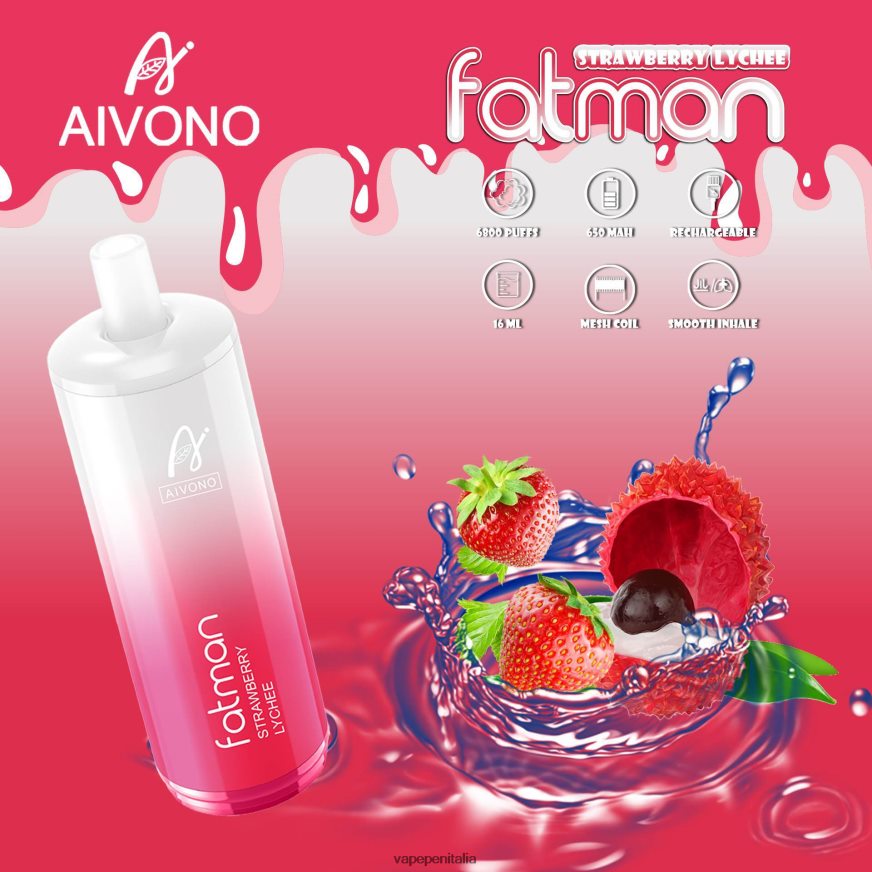Aivono FATMAN 6800 litchi alla fragola - 486ZBB23 Vape Italia