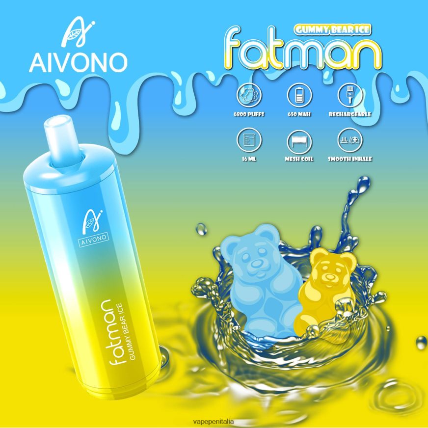 Aivono FATMAN 6800 orsetto gommoso di ghiaccio - 486ZBB32 Vape In Italy