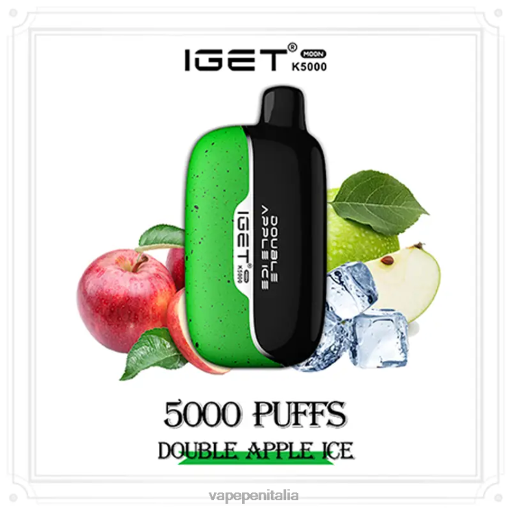 Vape Box Mod P6VDZ19 doppio ghiaccio alla mela IGET Moon k5000