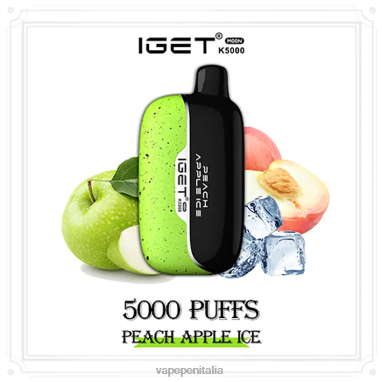 Vape In Italy P6VDZ7 gelato alla mela e pesca IGET Moon k5000