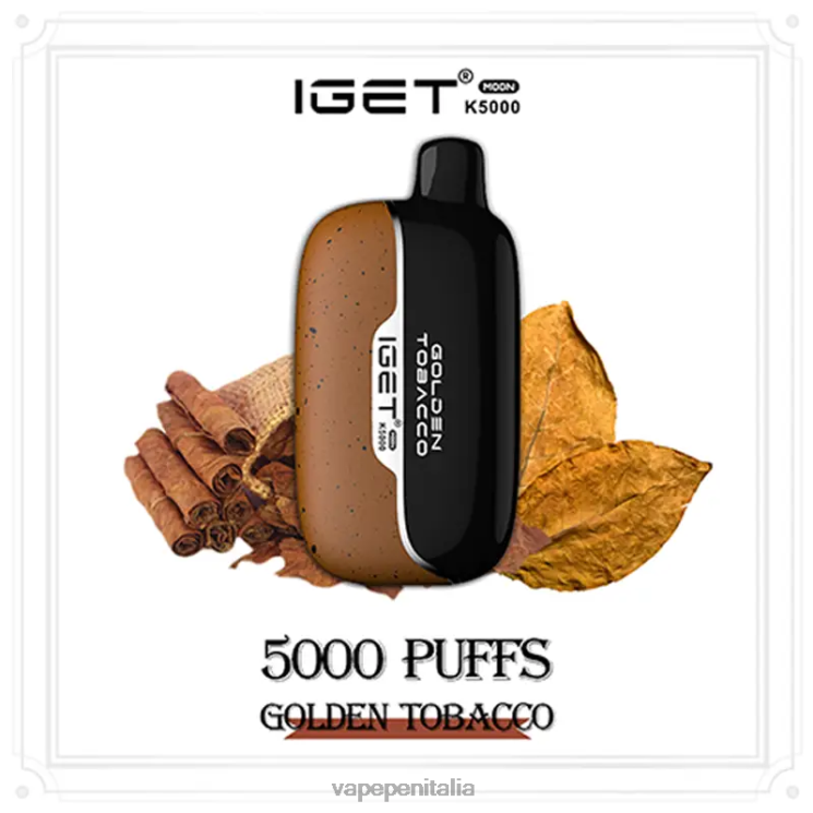 Vape Italia P6VDZ1 tabacco dorato IGET Moon k5000
