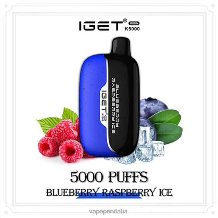 Vape Pen P6VDZ3 gelato al lampone e mirtillo IGET Moon k5000