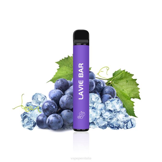 BZR4322 Vape In Italy - ghiaccio d'uva LAVIE BAR Versione 800 boccate al 2%.