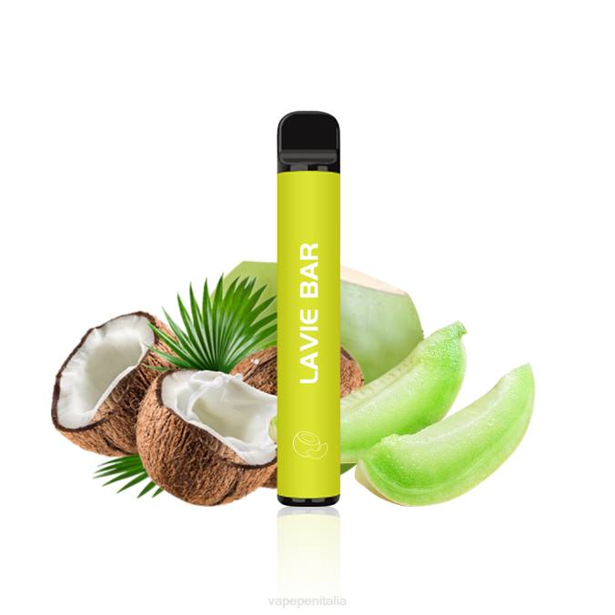 BZR4324 Vape In Italy - cocco al melone LAVIE BAR Versione 800 boccate al 2%.